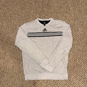 Adidas Men's Crewneck Sweater in Light Gray